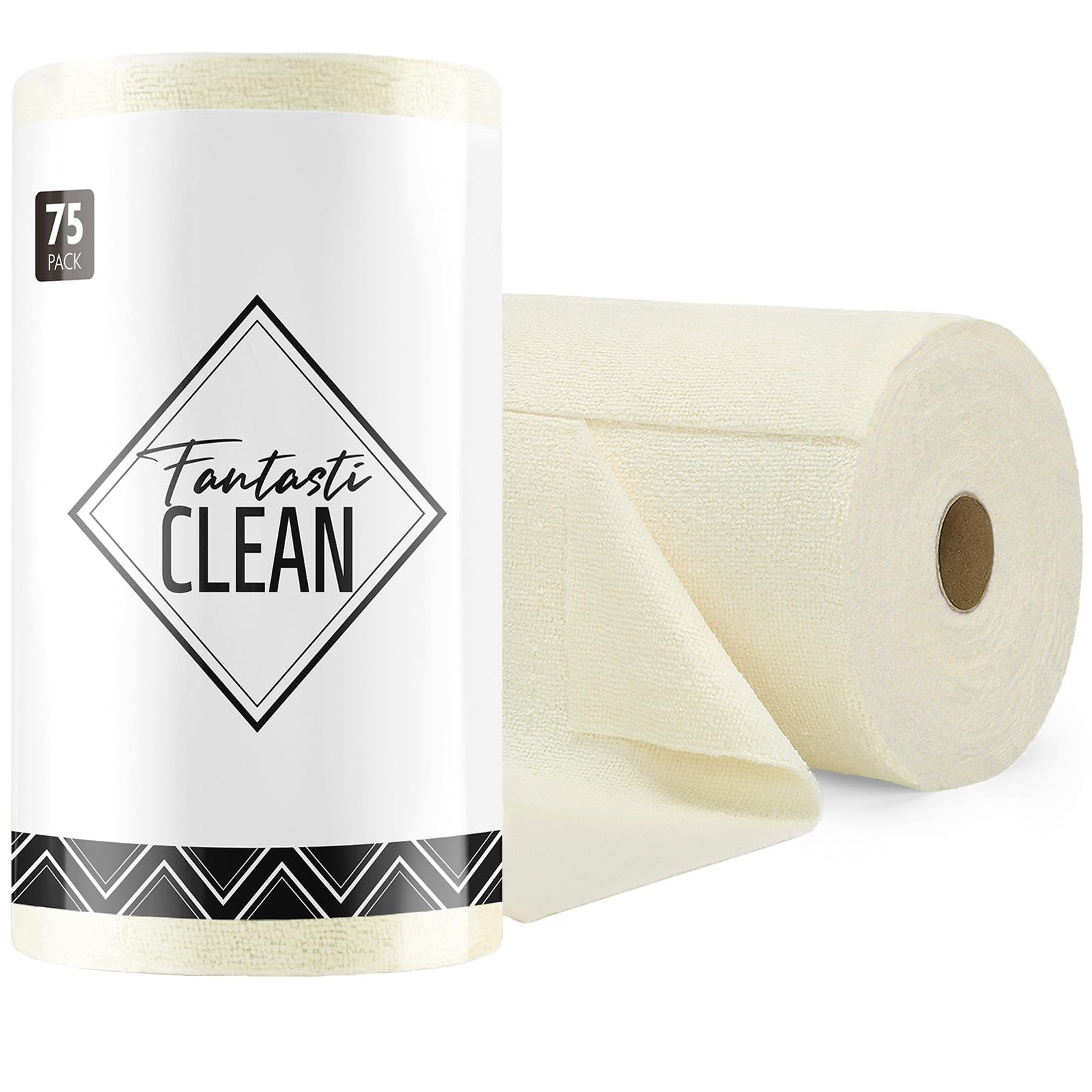 Fantasticlean Rollo de Paño de Microfibra - 75 Unidades, Paños de Limpieza Rasgables, Trapos Reutilizables y Sin Pelusas, para el Coche, la Cocina y el Hogar 30 x 30 cm - Gris Oscuro — view 10