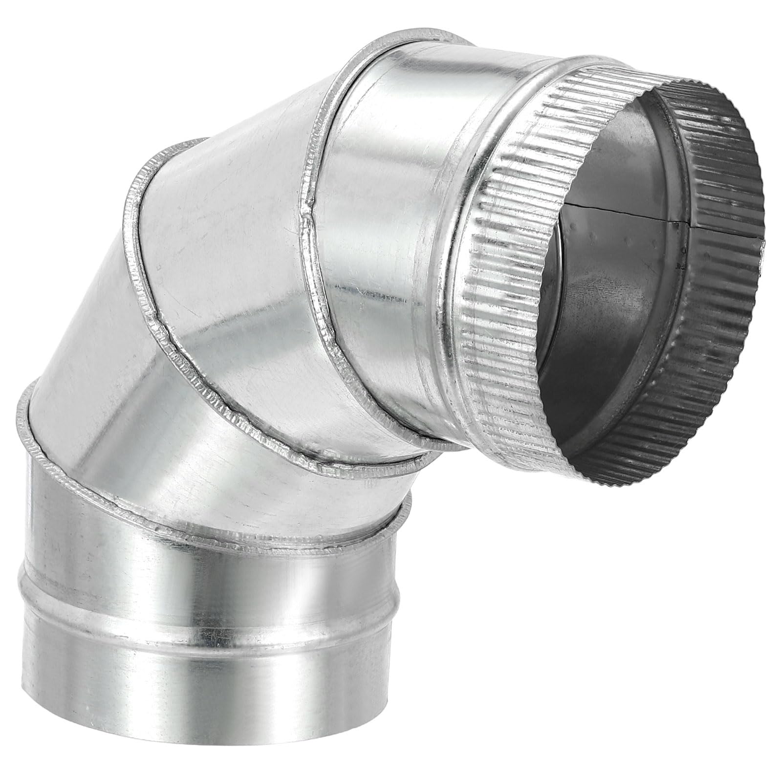 Coude à 90 Degrés de 5" Connecteur Tuyau Conduit Ventilation HVAC Tôle Galvanisée Réglable