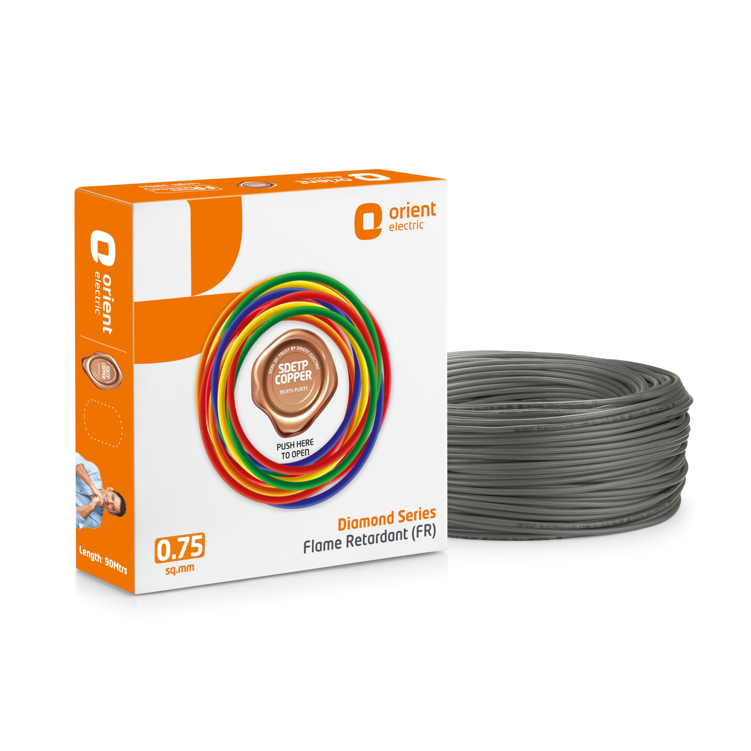 Orient Electric 0.75 Sq mm Grey Class 5 1100V FR Electric Wire (90 Metre)-image-24
