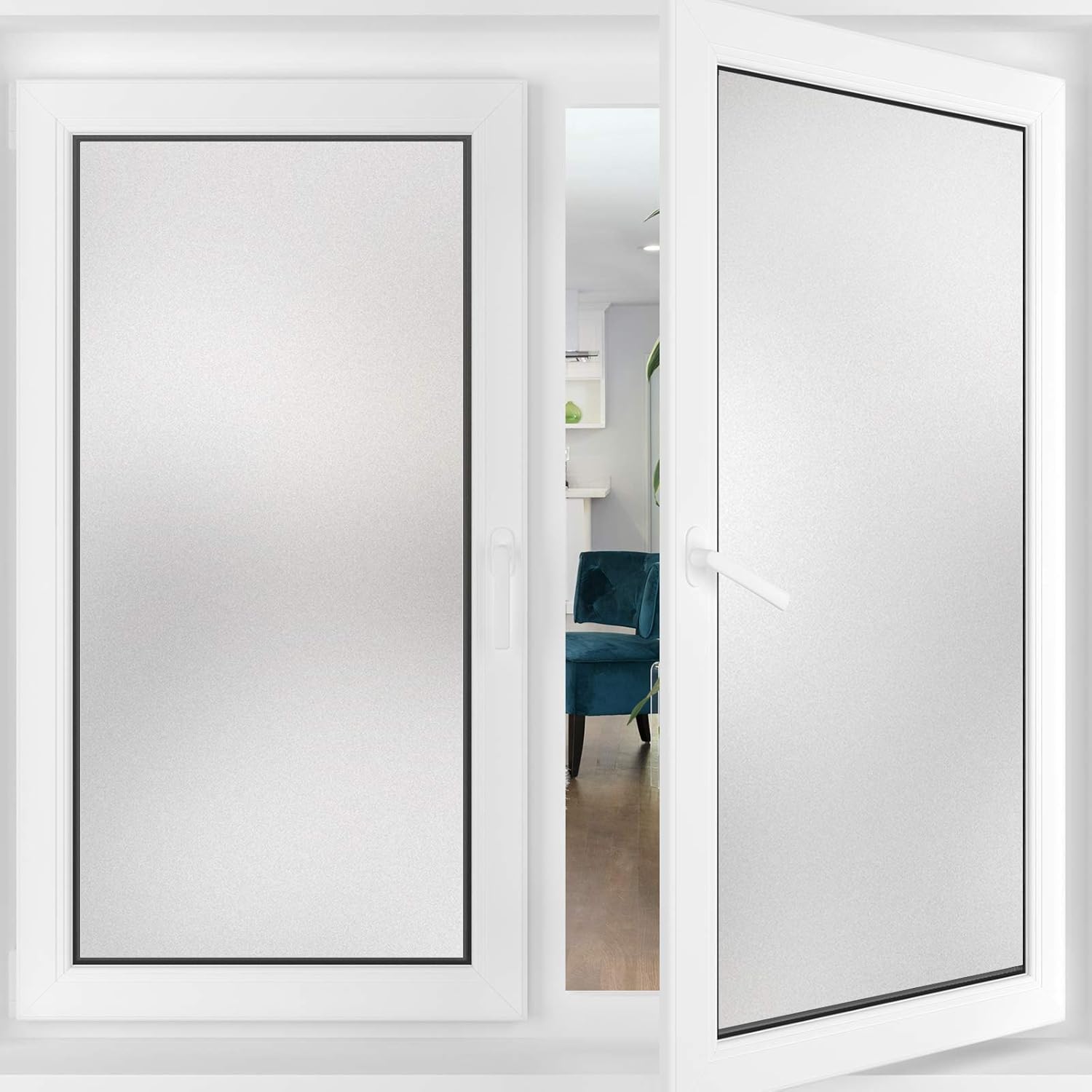 HIDBEA Frosted Window Privacy,Sun Blocking Removable Covering Opaque Static Cling Vinyl Glass Film for Bathroom Office, 35.4" x 32.8' (90 x 1000 cm), 01- Matte Pure : Everything Else
