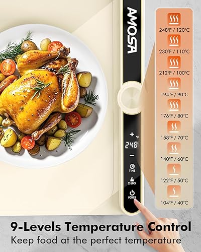 Miniatura 2 de Tapete de calentamiento para alimentos, calentador eléctrico de alimentos de calentamiento rápido con 9 niveles de temperatura y temporizador de 6