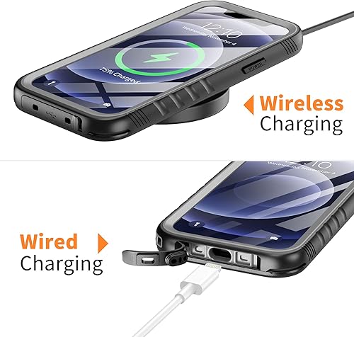 Miniatura 9 de Cozycase Funda impermeable compatible con iPhone 12 Pro Max, protector de pantalla integrado, funda protectora de cuerpo completo, funda impermeable