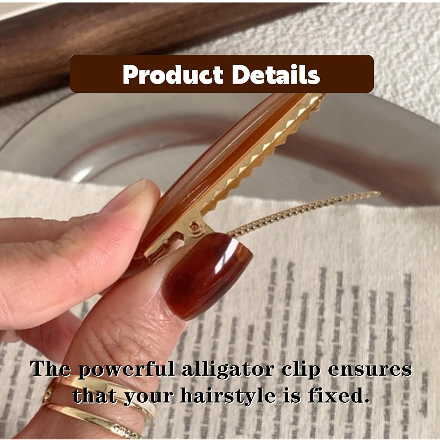 3 Pcs French Clips Vintage Hair Clips Tortoise Shell Acetate Hair Barrette for Women - Image 4