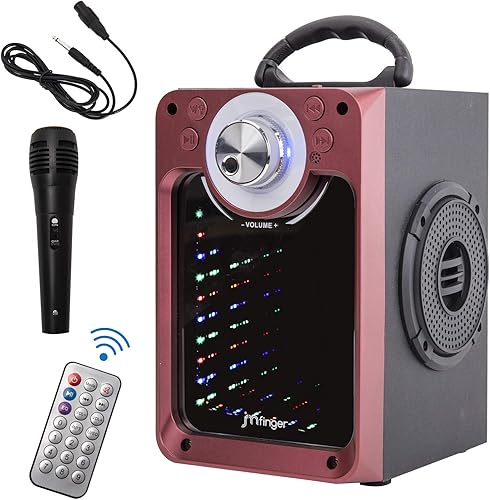 Altavoz Bluetooth portátil con subwoofer de graves ricos estéreo estéreo estéreo para exterioresinteriores, luces de DJ, micrófono, grabación,