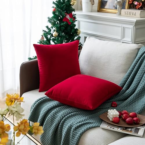 Miniatura 8 de Colormz Juego de 2 fundas de almohada de terciopelo sólido de color verde azulado, fundas de almohada acogedoras y suaves para sofá, cama y sala de