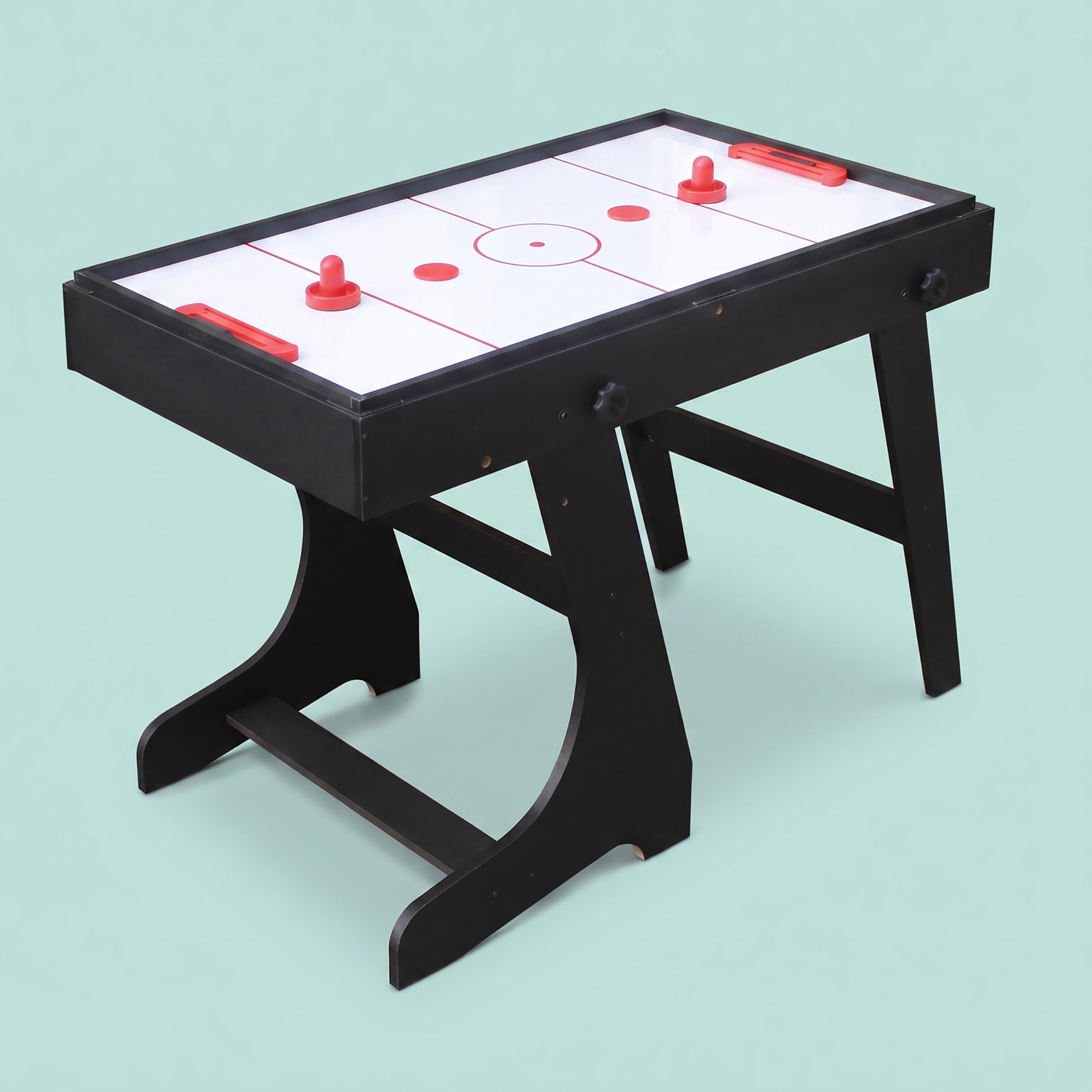 Tavolo da gioco Relaxdays 4-in-1: calcio balilla, biliardo, air hockey