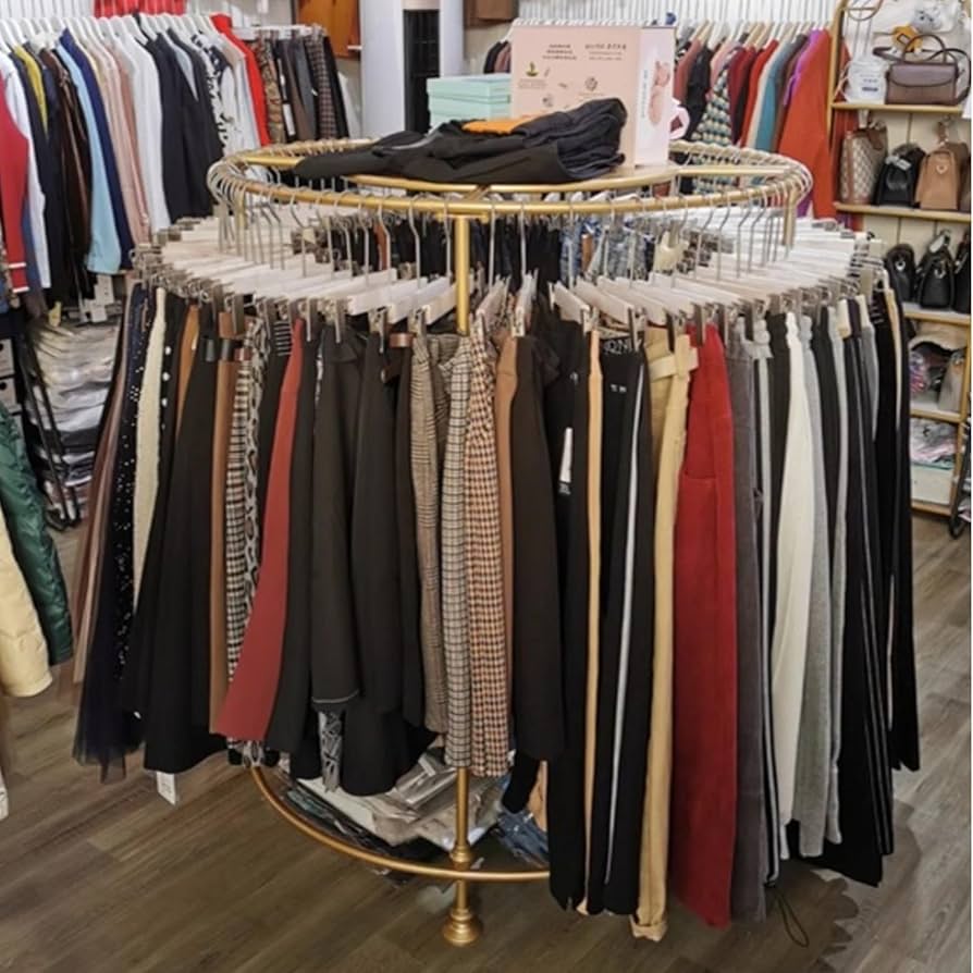 D壁② 昭和レトロ 回転式 ハンガーラック 金属製 店舗什器 アーム付き D壁② 昭和レトロ 回転式 ハンガーラック 金属製 店舗什器 アーム付き