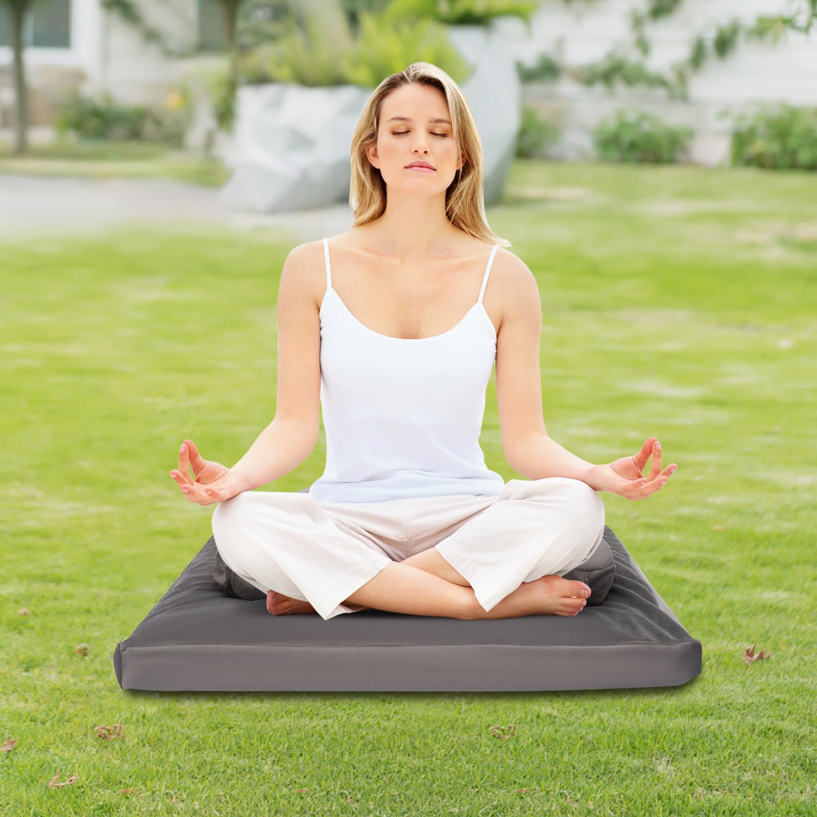 Juego de cojín de meditación de terciopelo, cojín de meditación Zabuton y cojín de meditación Zafu, cojín de yoga para dormitorio, salón, sala de estar, sala de yoga, balcones