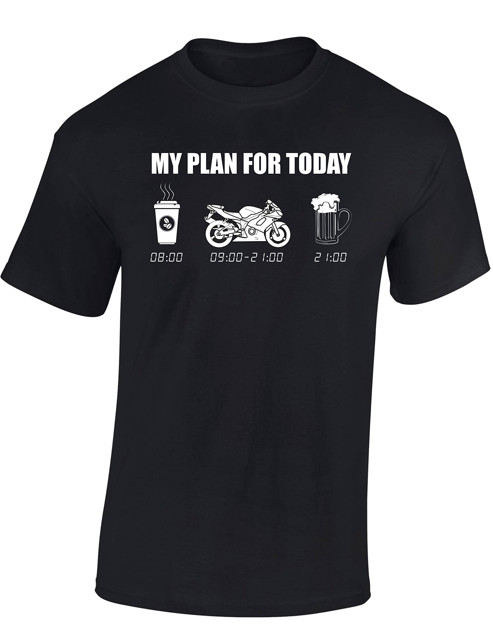 Biker Shirt: My plan for Today - T-shirt motocyklowy mężczyźni kobiety - mężczyźni kobiety - miłośnicy - chopper - fan-s - rocker - anarchy - prezent - rowerzysta - motocyklista - motorower - rower