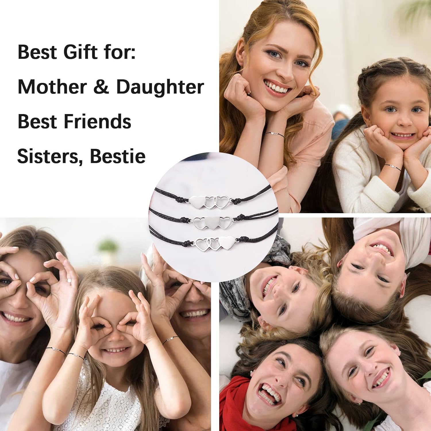 2/3/4/5 Pcs Best Friend Bracelets Friendship Bff Matching Distance Heart Bracelet Birthday Galentines Valentines Day Gifts for Her Sister Daughter Niece Granddaughter - Image 7