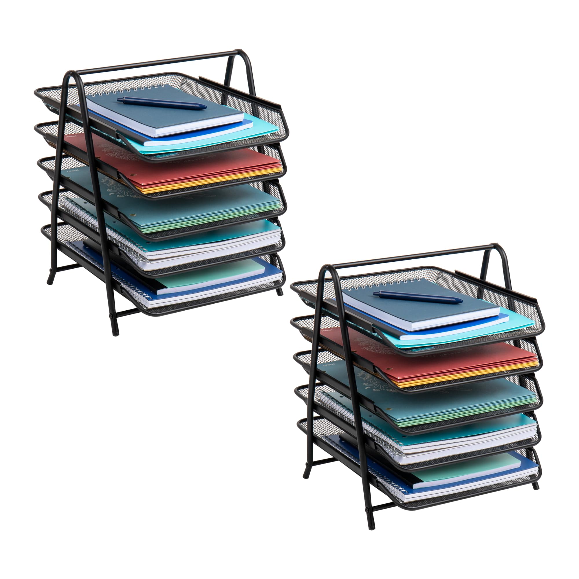 Mind Reader 5-Tier Paper Tray, Desktop Organizer, File Storage, Office, Metal Mesh, 11.75
