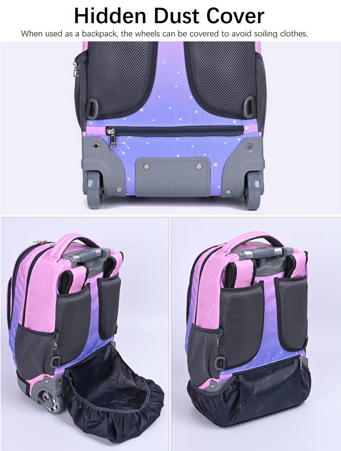 Trolley Rucksack Schulranzen mit Rollen Laptop Handgepäck Tasche Koffer Wasserdicht Trolley Mädchen Jungen Rucksack Kindergepäck mit Rollen Schulranzen für Teenager