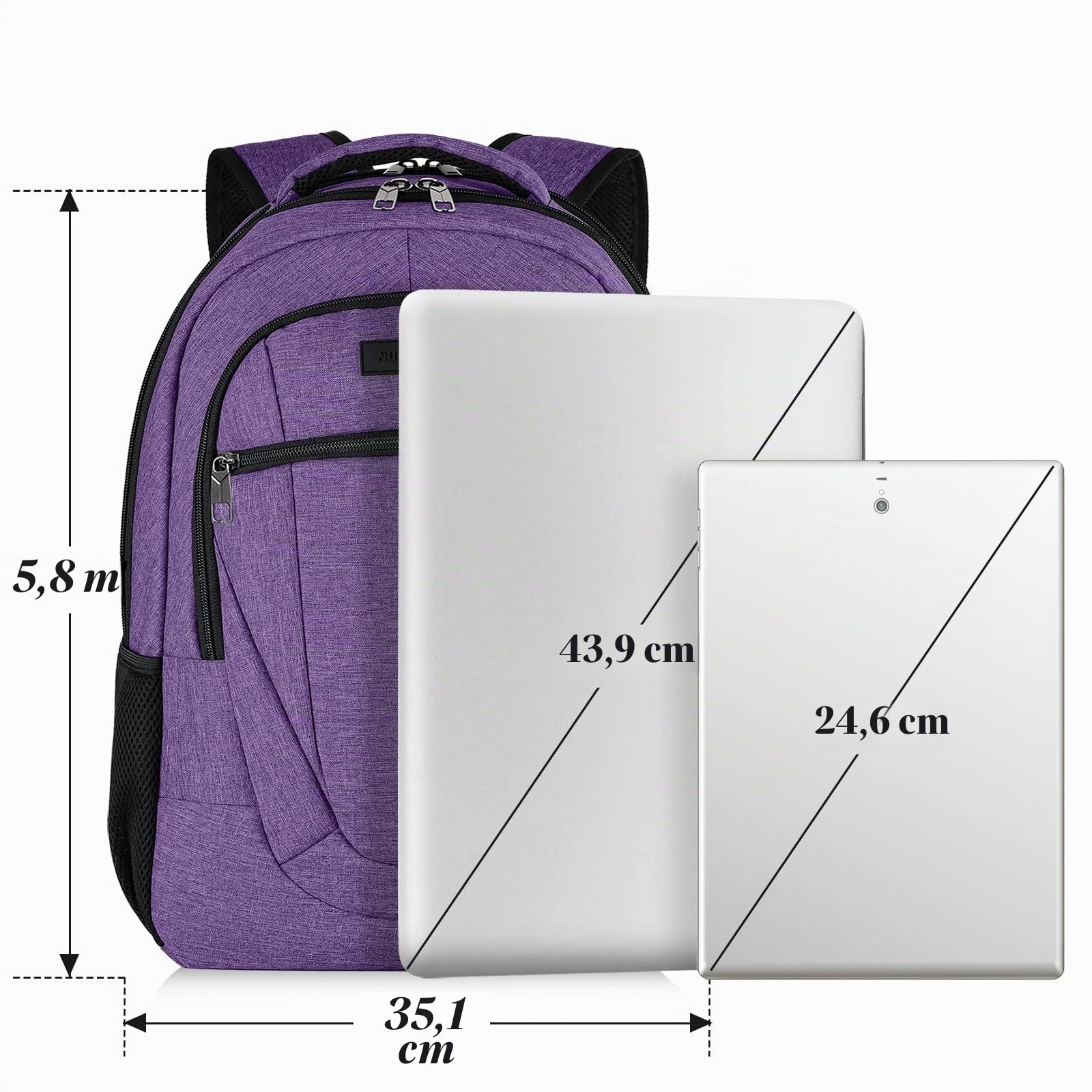BIKROD Zaino Uomo per PC Portatile 15,6 Pollici con Caricatore USB, Zaino da Lavoro Impermeabile Laptop Computer Notebook Scuola Viaggio Regalo Uomo & Donna