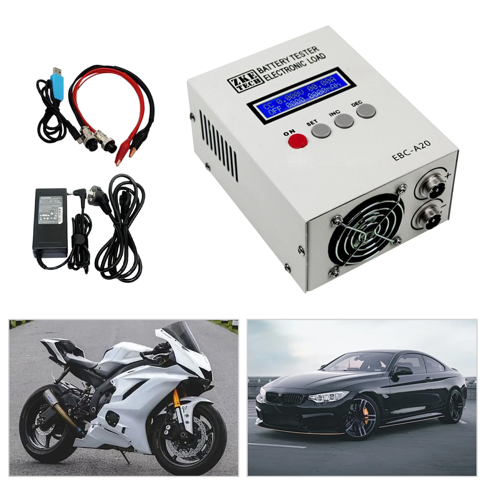 Tester di capacità della batteria EBC-A20 multifunzione con carica elettronica, tester di capacità, tester di capacità, tester di capacità, tester al litio per tester di circuiti