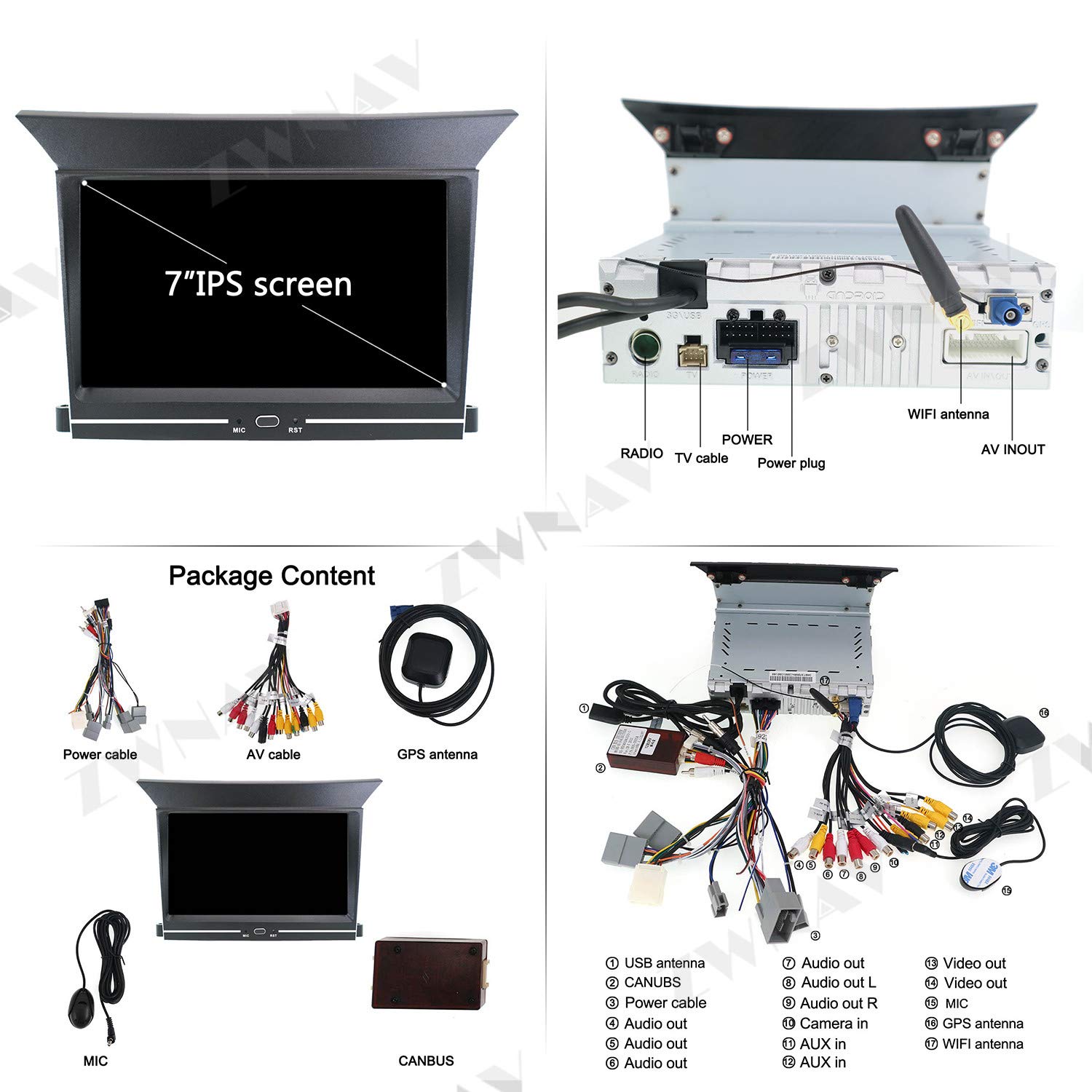 Amazon.com: ZWNAV 7 Inch Android 8.1 Car Stereo for Honda Pilot