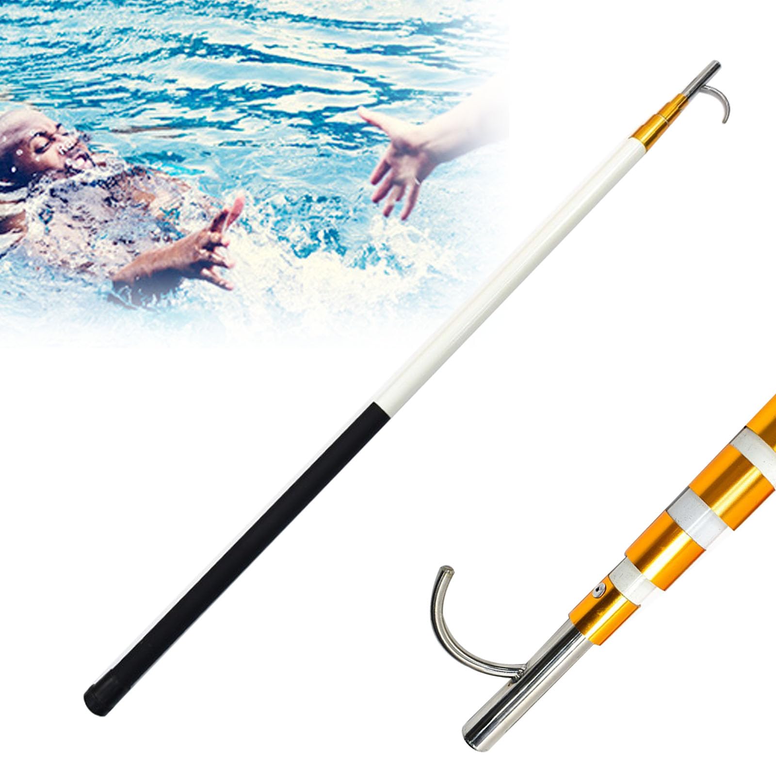 Perche télescopique pour piscine en acier inoxydable robuste de 5m de long