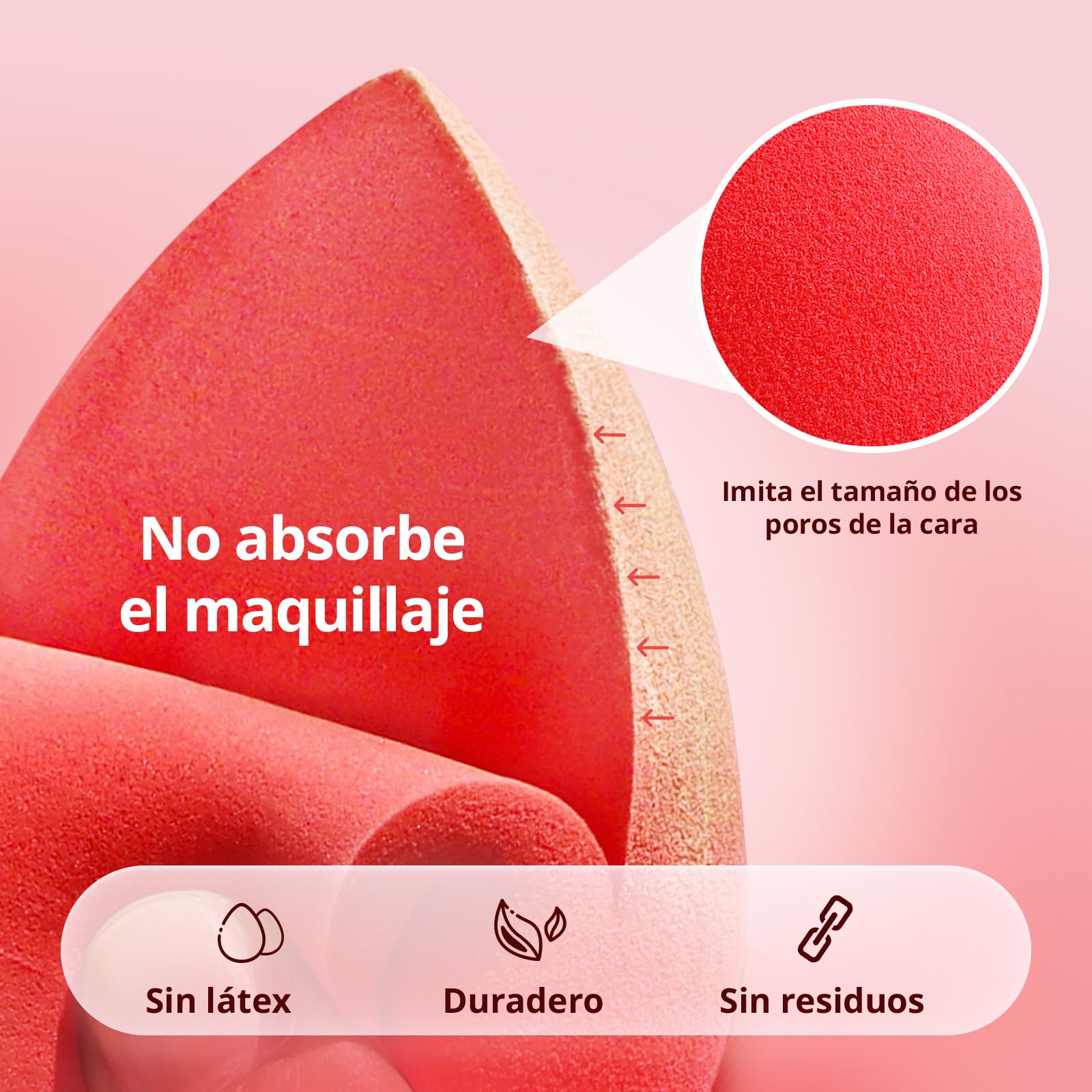 BEAKEY Esponja Maquillaje 5 Unidades Beauty Blender para Base