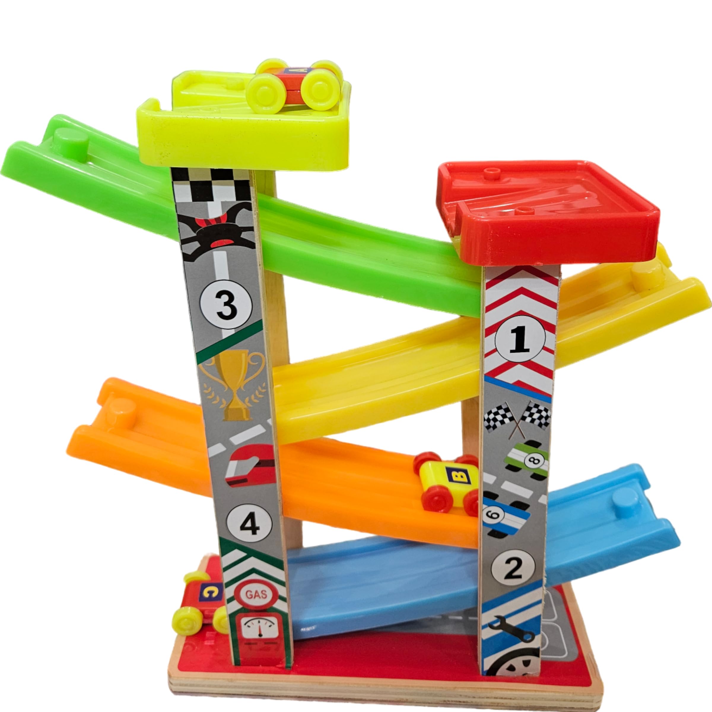 PlayKith Car Wooden Ramp Racer & Track Toy for Kids with 3 Flip Cars (B0DB5VKT6F) Amazon Price History, Amazon Price Tracker