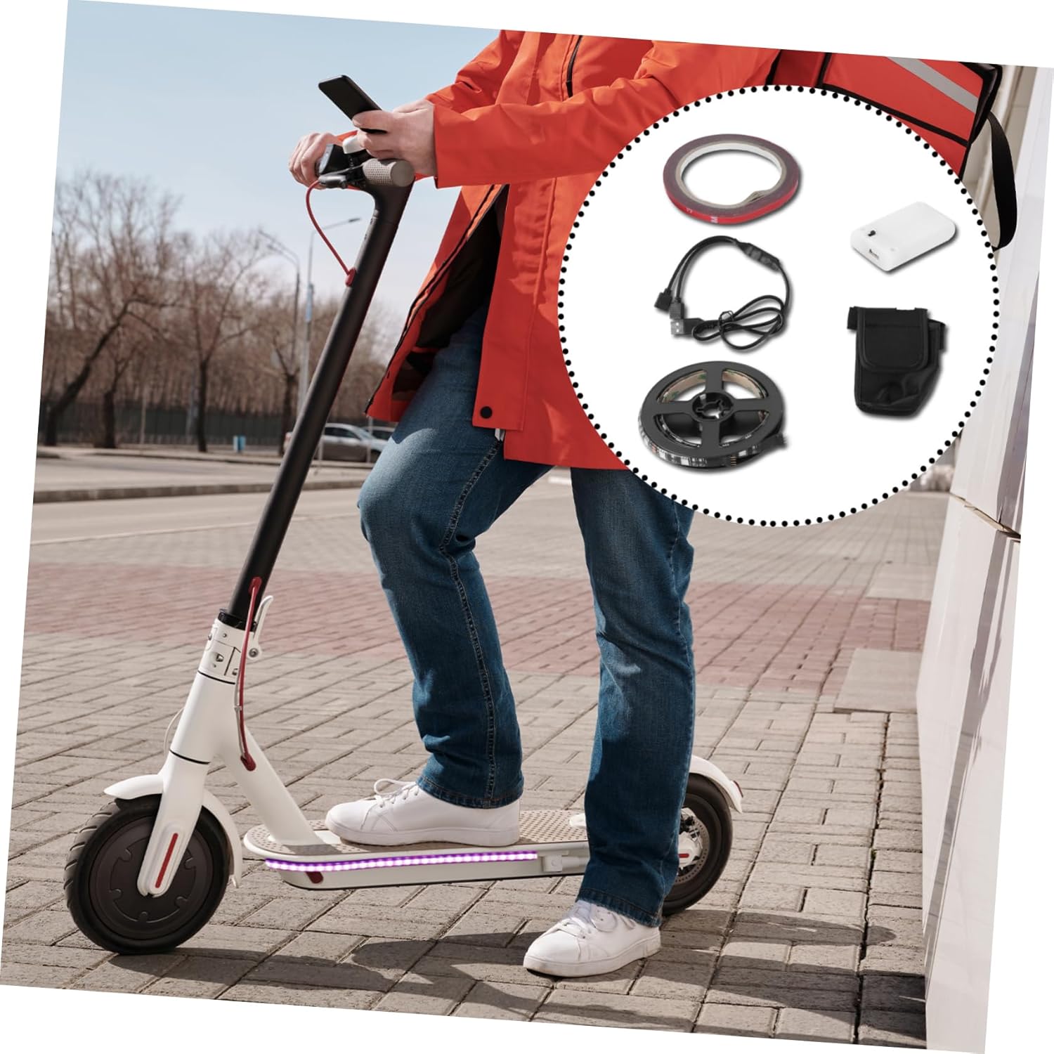 ibasenice Decorative Light Strip for Scooters Easy Installation Modes for Customizing Your Electric Scooter