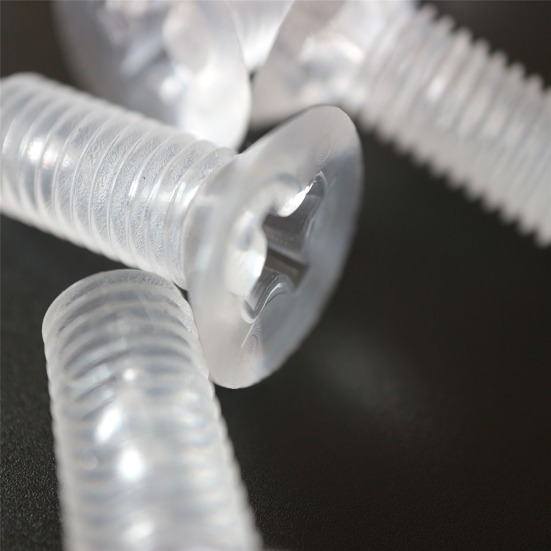 25 x Crosshead Countersunk Screws with Nuts & Washers, Transparent Clear Acrylic Plastic, M8 x 20 mm