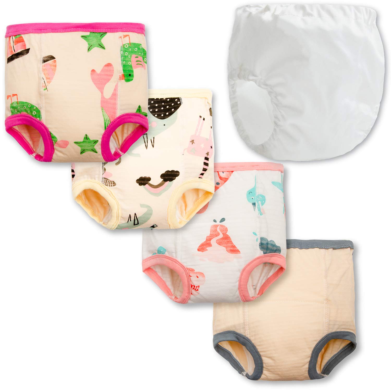 Toddler Girl Underwear + Plastic Underwear Covers for Potty