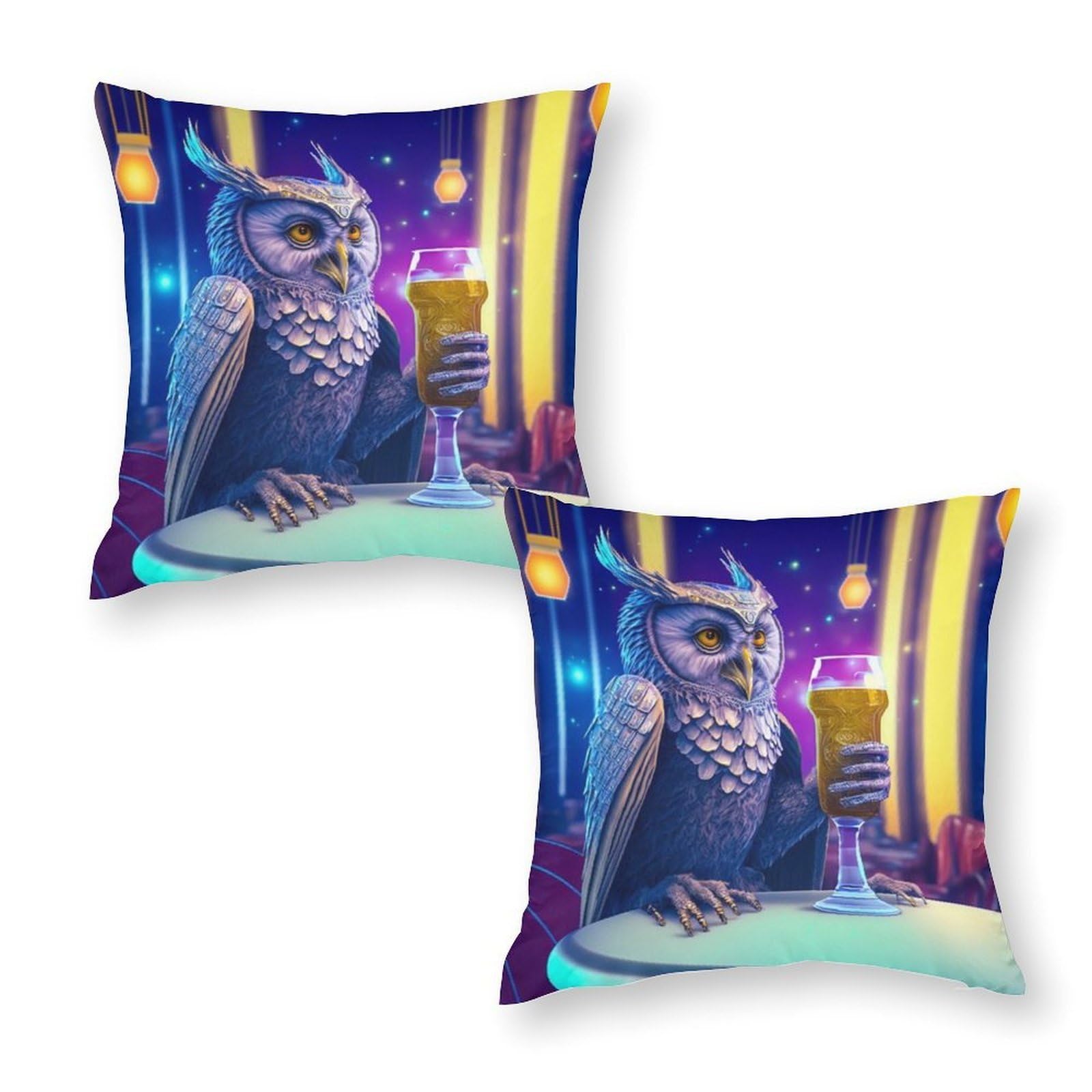 Coussin Noël hibou bière pour des soirées d'hiver cocooning
