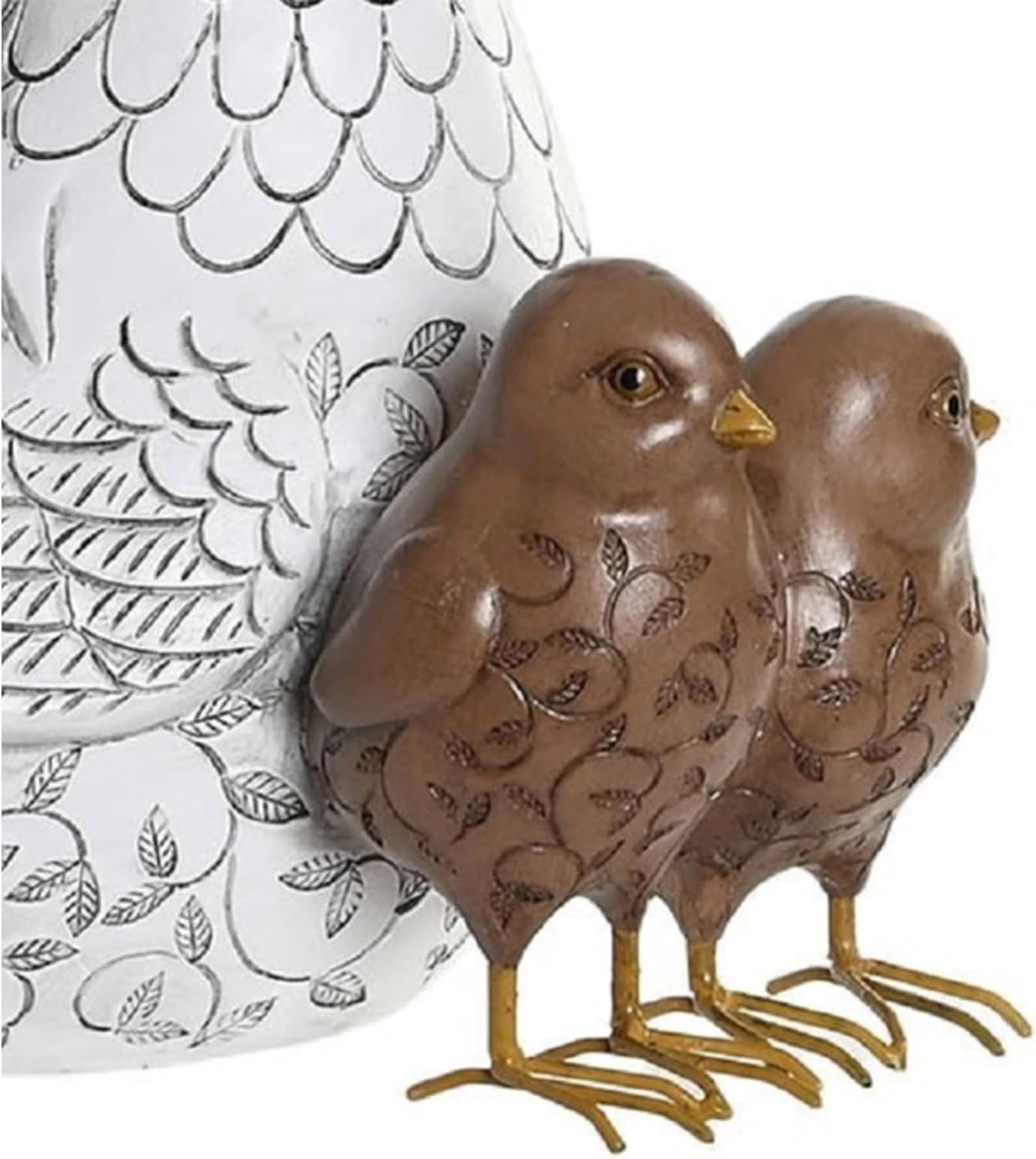 Resin Chicken Statues, Chicken Figurine Ornament Sculpture Decorations for Indoor Outdoor Porch Patio Flower Bed Home Bookshelf Lawn Backyard Landscape, 8.3" H × 8.3" L × 6.3" W