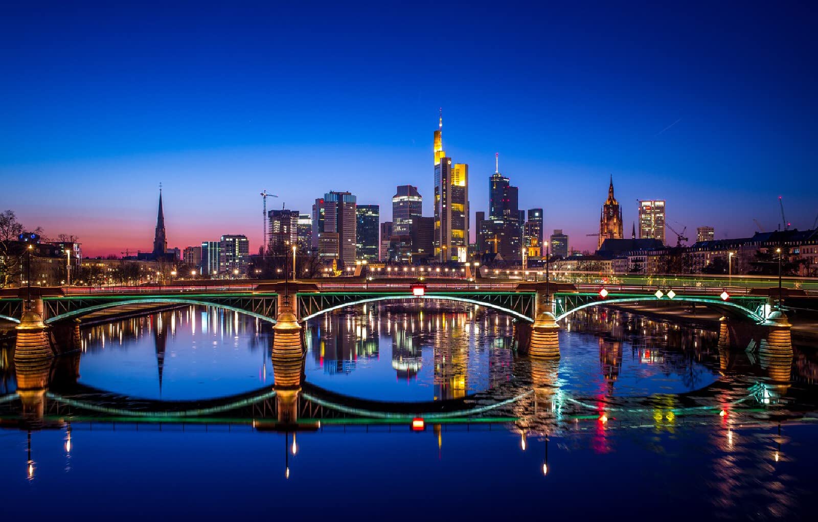geduldsspiel für Erwachsene 3D Puzzle 2000 Teile stadtbrücke fluss Frankfurt Deutschland 70x100cm