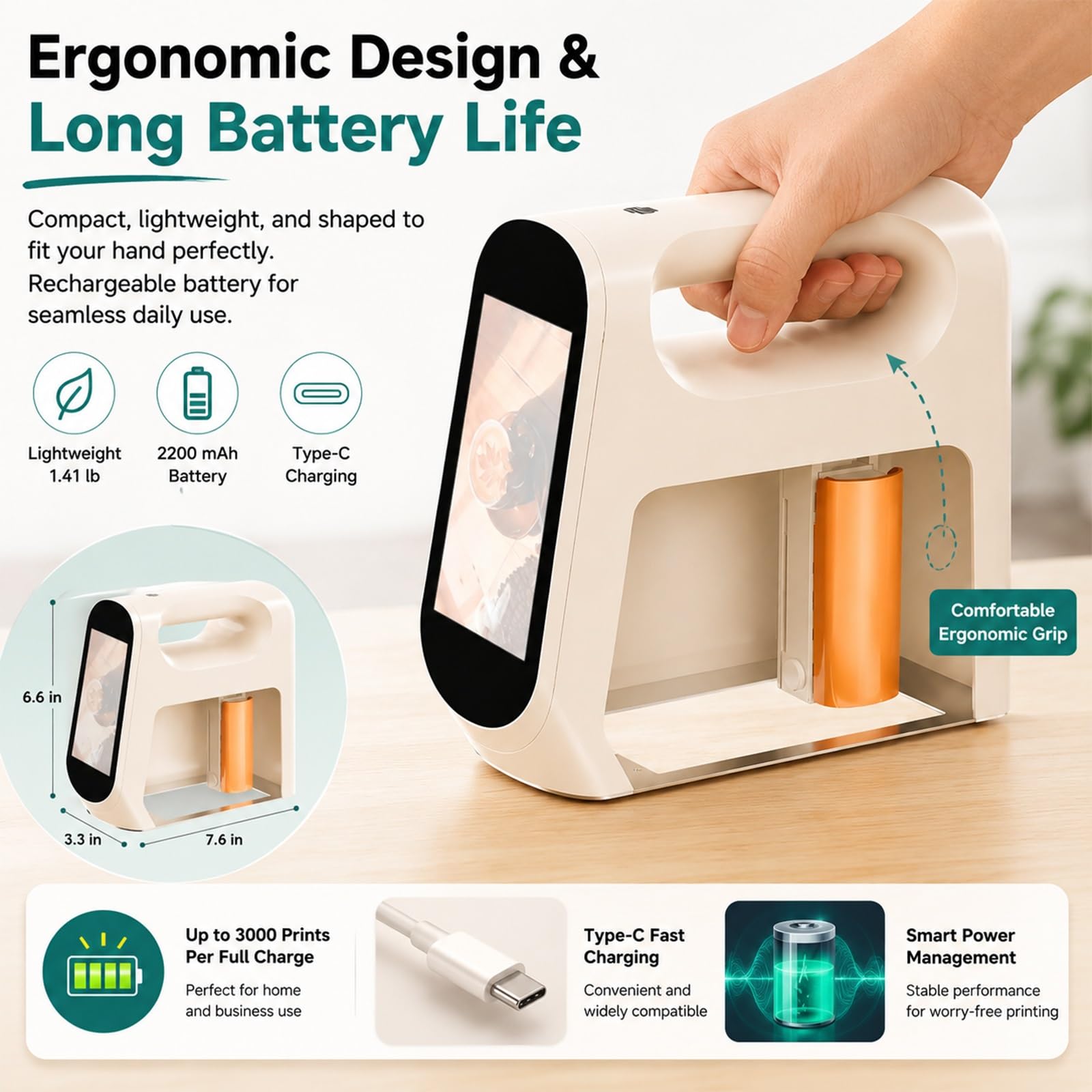 Stampante Alimentare Compatta per Biscotti e Torte, Macchina di Decorazione Portatile con App, Strumento di Personalizzazione di Testo e Immagine per Caffè Latte Art(Matcha)