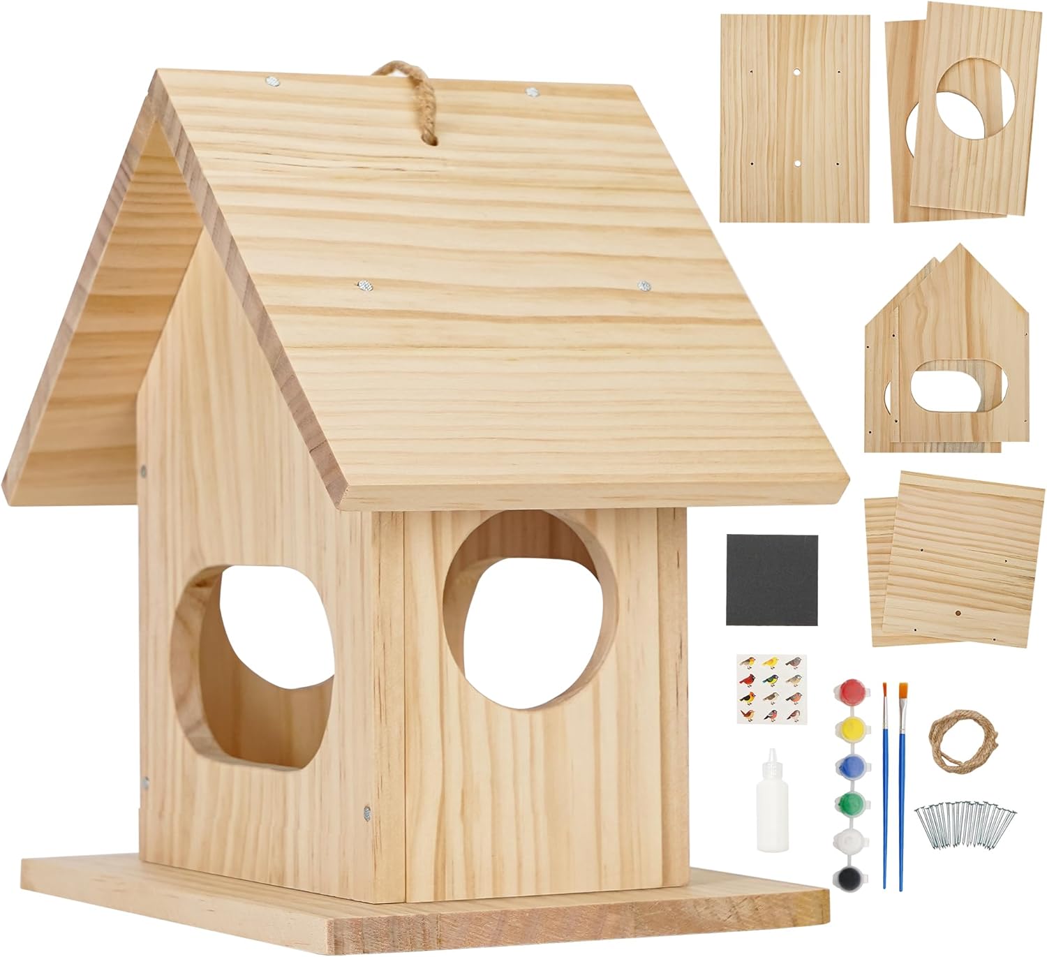 BBPECO Wooden Bird Feeder to Paint and Build, DIY Bird