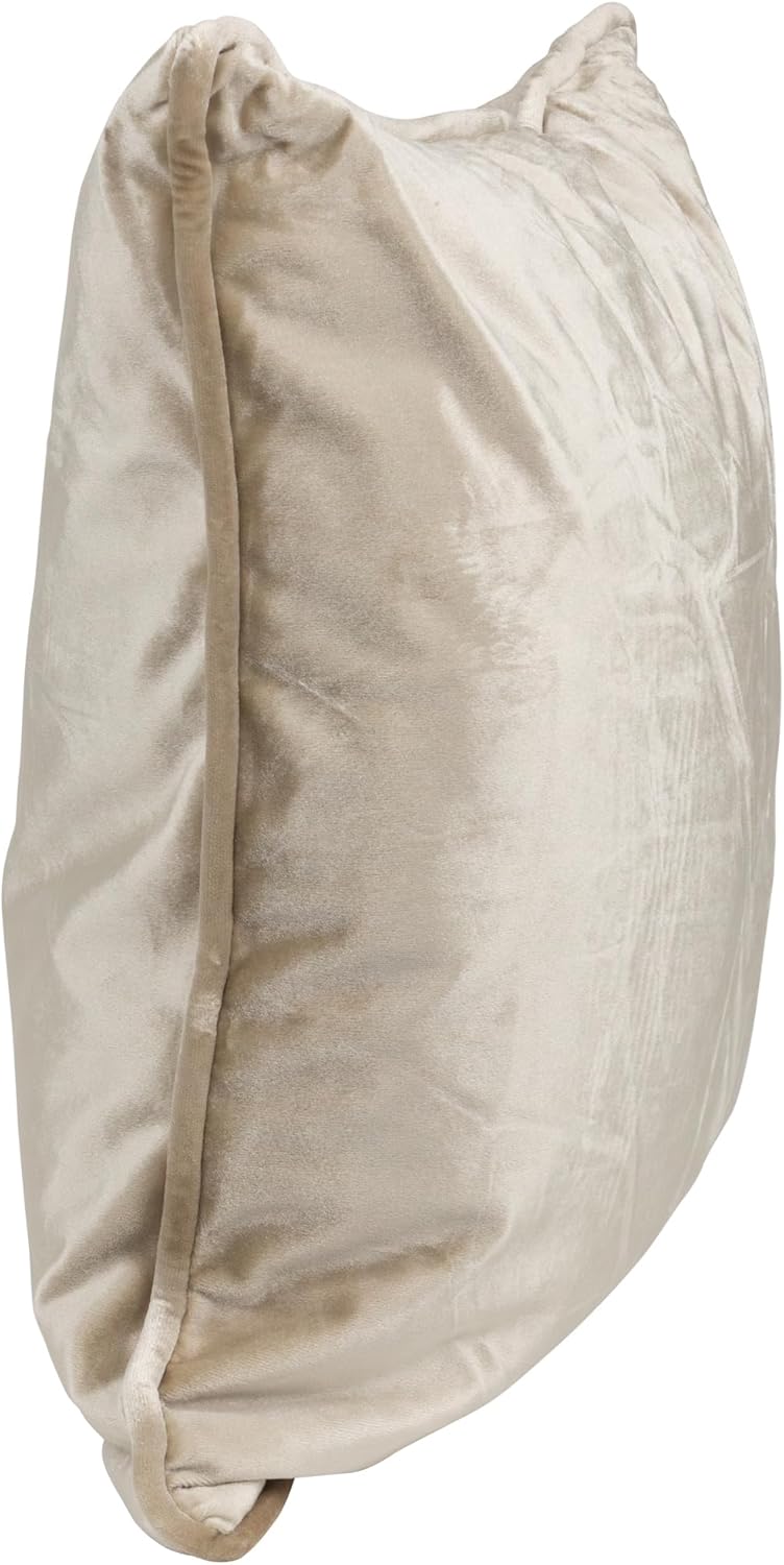 Northlight 17" Solid Taupe Plush Square Throw Pillow with Piped Edges