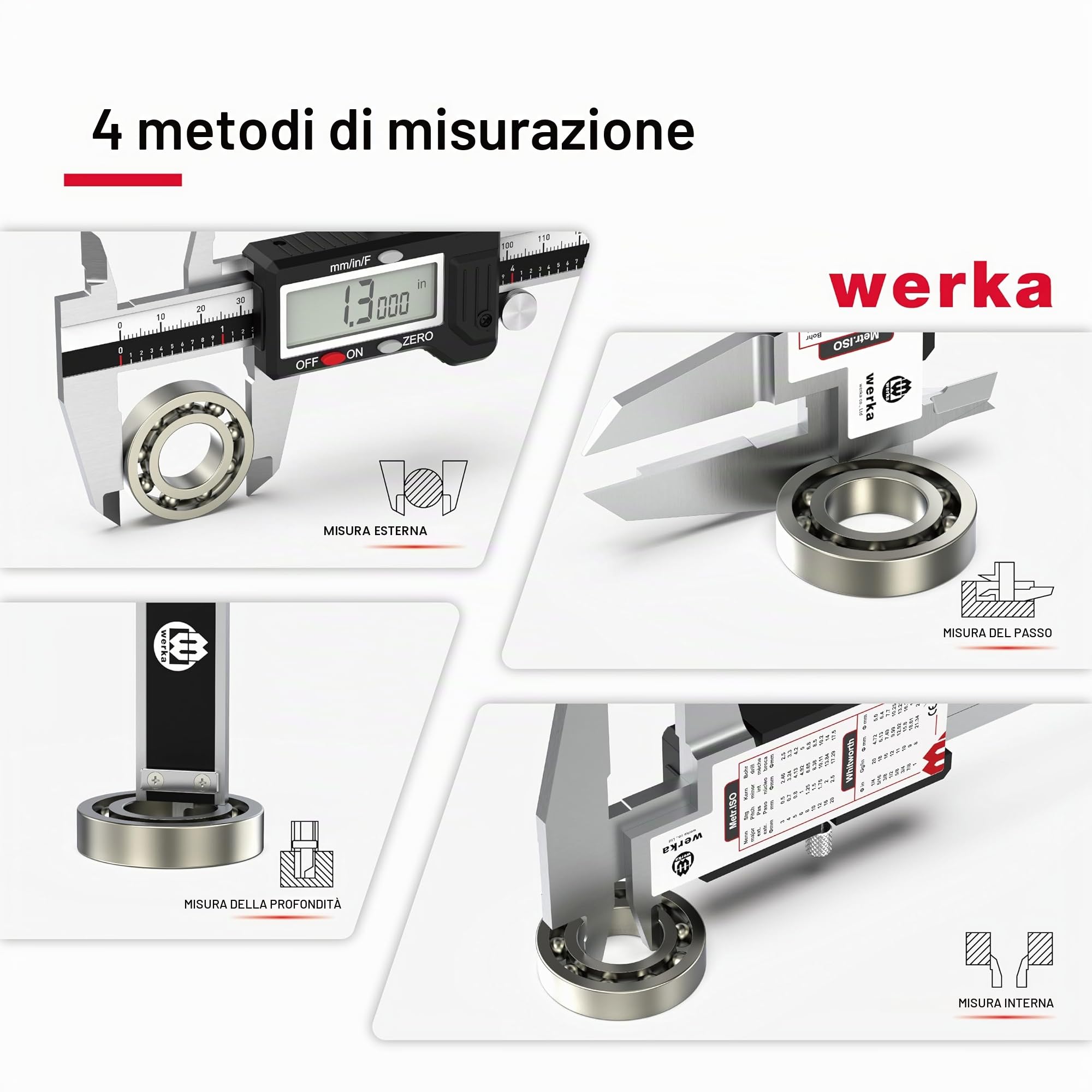 TORTOISE LOOK Werka calibrdigital, 0-6 "calibrde herramienta de medición, calibrmicrómetro con 0,001" de Alta precisión, pulgada/fracción/b