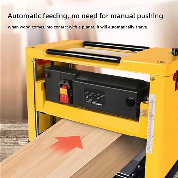 8000R/min Desktop Electric Woodworking Planer, Multifunctional Jointers Woodworking, Cutting Width: 330mm, Single Planer Height: 6-160mm, for Wood and Bamboo