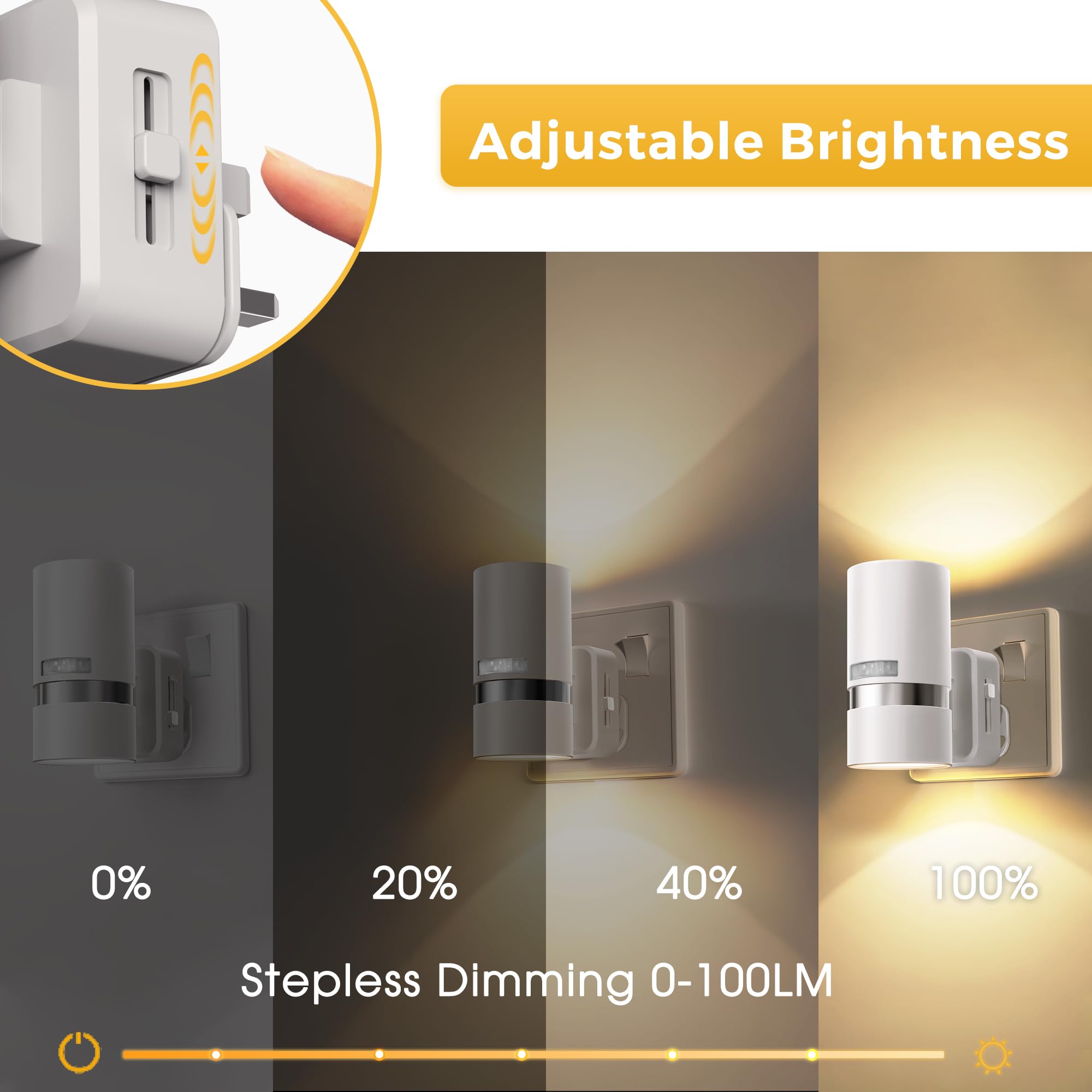 LOHAS-LED Motion Sensor Night Light Plug in, 1 Pack, Motion Sensor Night Light 0-100LM, Auto-Off-ON, 3000K Warm White - Image 4