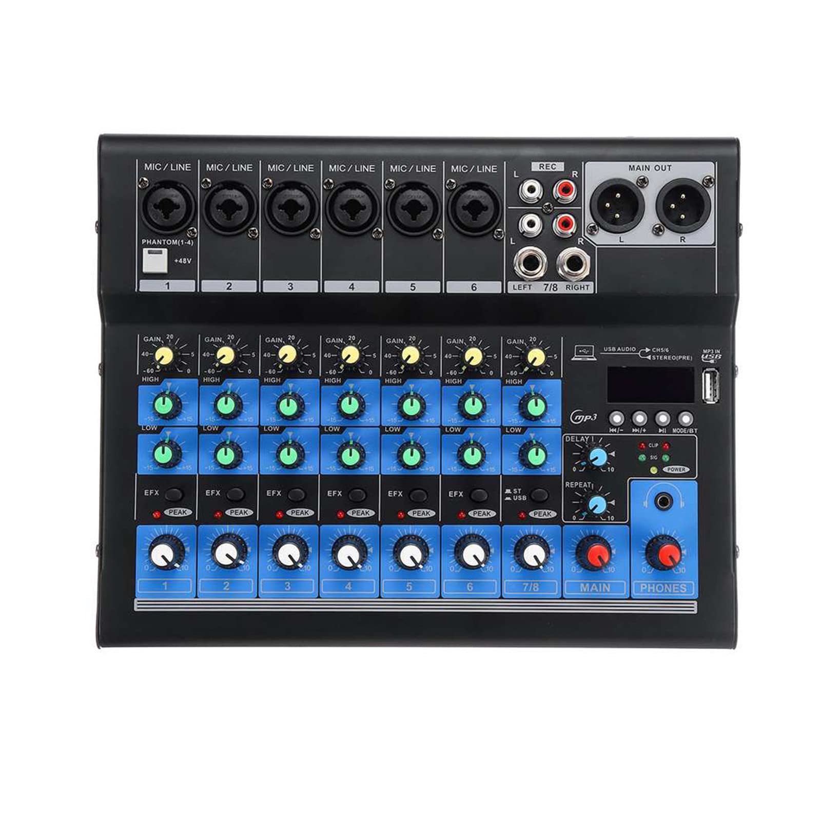 Miksery na żywo 8-kanałowy profesjonalny Bluetooth Live Studio Audio Mikser Power Mixing Amp Live Stage USB Mini mikser