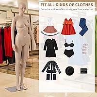 Vista 20 de BLKMTY Maniquí femenino de 69 pulgadas con forma de vestido de cuerpo completo, modelo de ropa, maniquí ajustable, maniquí desmontable realista