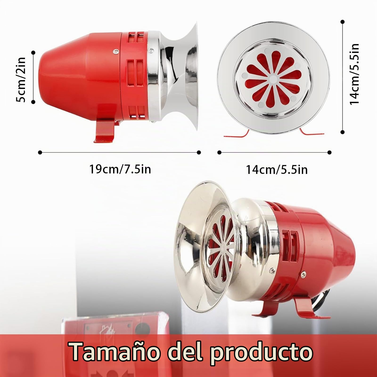 Sirena de 220 V, 40 W 120 dB Alarma Industrial Alarma Sonora Industrial Sirena de Emergencia para Exterior Seguridad de Fábricas Alarmas de Incendio y Zonas Ruidosas