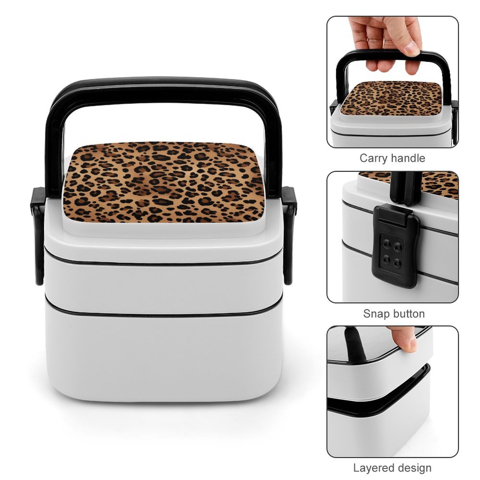 Amazon.com: BTCOWZRV Leopard Print Bento Box with Compartments