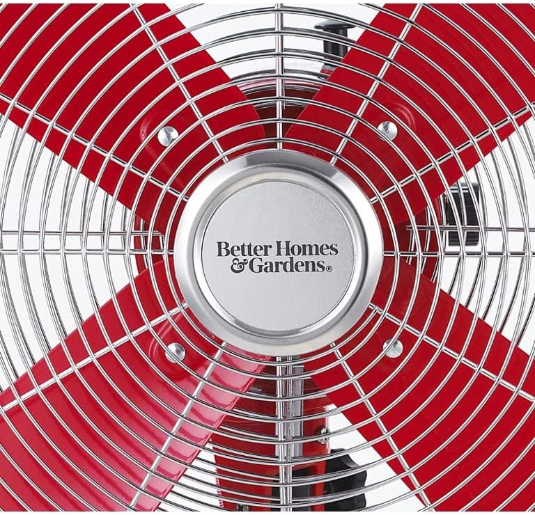 Close-up of the fan blades and front grille with the Better Homes & Gardens logo.