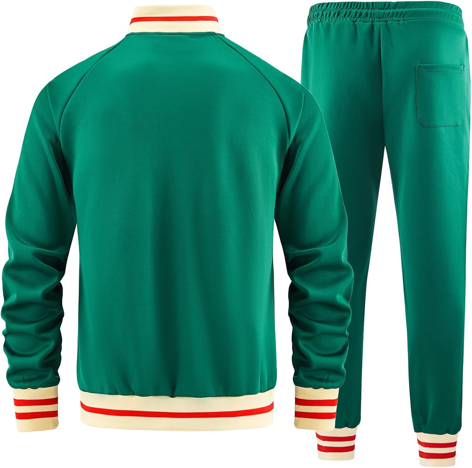 Men Track Suits Sets Long Sleeve Full-zip Sweatsuit Active Jackets and Pants 2 Piece Outfits - Image 3