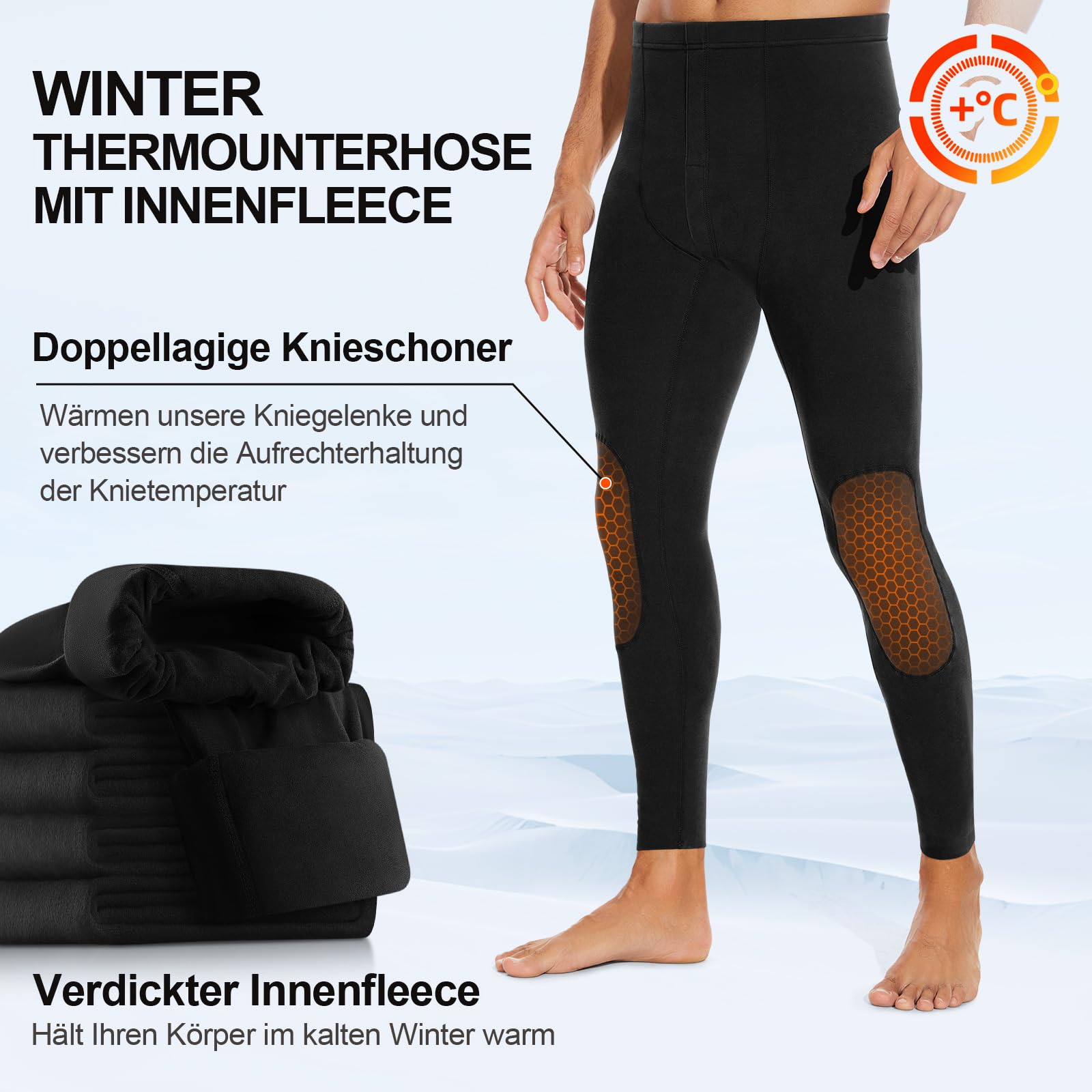 SIMIYA Calzoncillos largos para hombre, paquete de 2 unidades, térmicos, calzoncillos forrados para hombre, largos, extra cálidos, térmicos, leggings térmicos de invierno, Negro X Gris, M