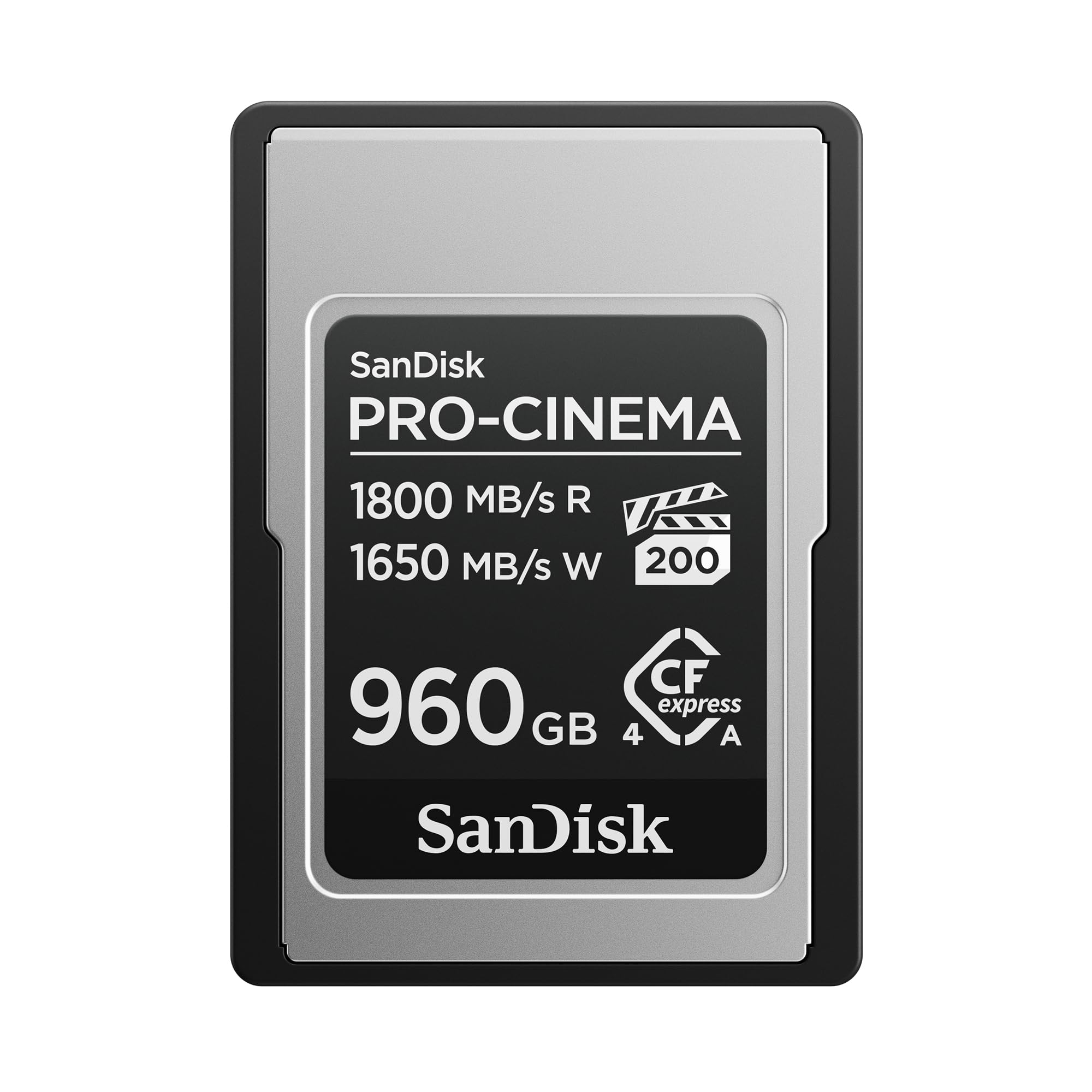 SanDisk PRO-CINEMA CFexpress Type A Scheda da 480 GB (velocità di lettura fino a 1800 MB/s, velocità di scrittura fino a 1650 MB/s, 4K, 6K, 8K, VPG200)
