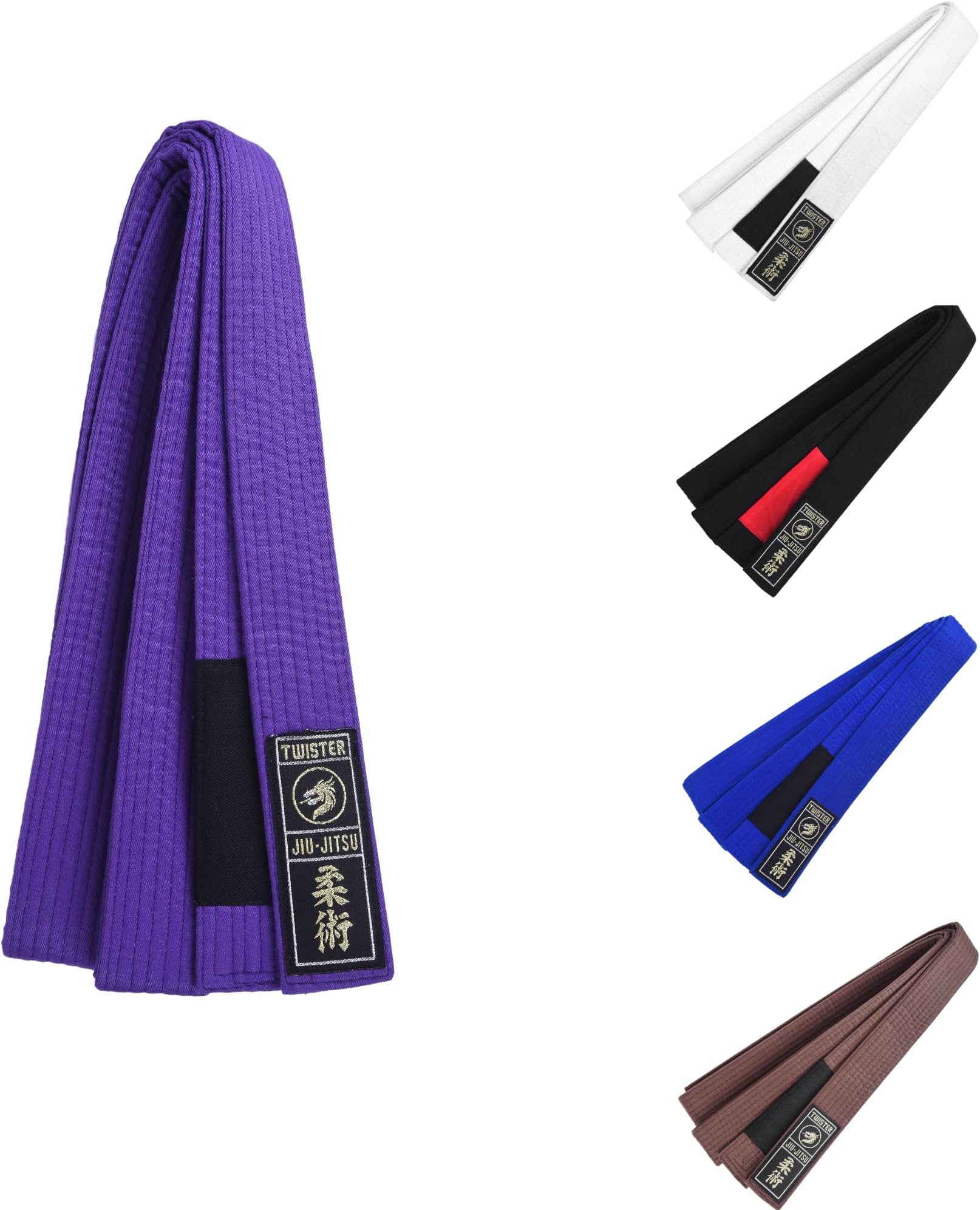 TwisterJiu Jitsu Belt | 1.5" Wide BJJ Belt | Premium Quality Woven Patch | 9 Stitching Belt