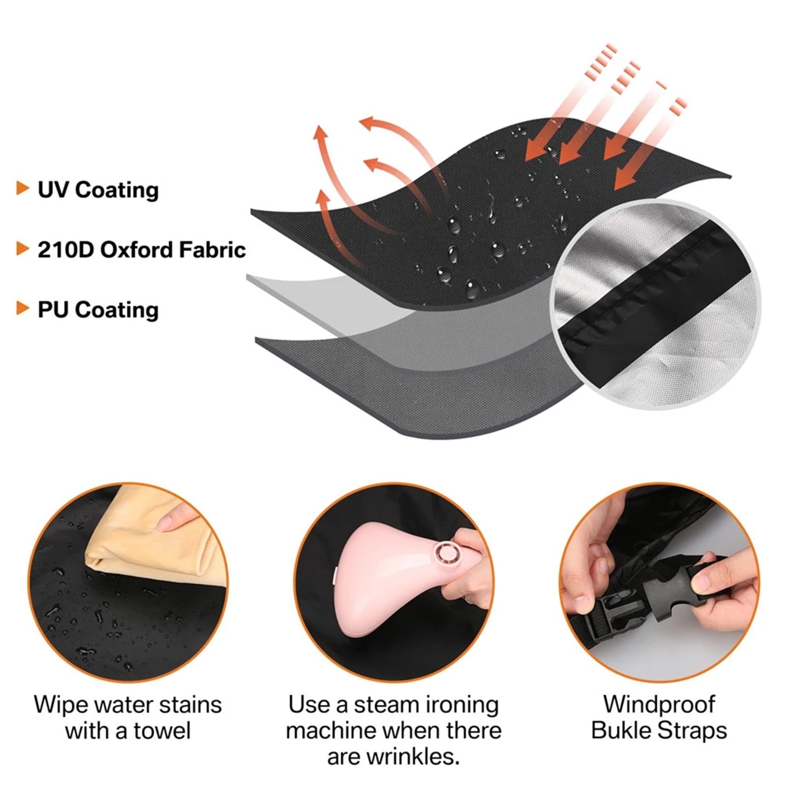 1 confezione di copertura for chaise longue, impermeabile, for esterni, da giardino, patio, for sedie, protezione for mobili, resistente al sole Per Lettino Solare(Black)