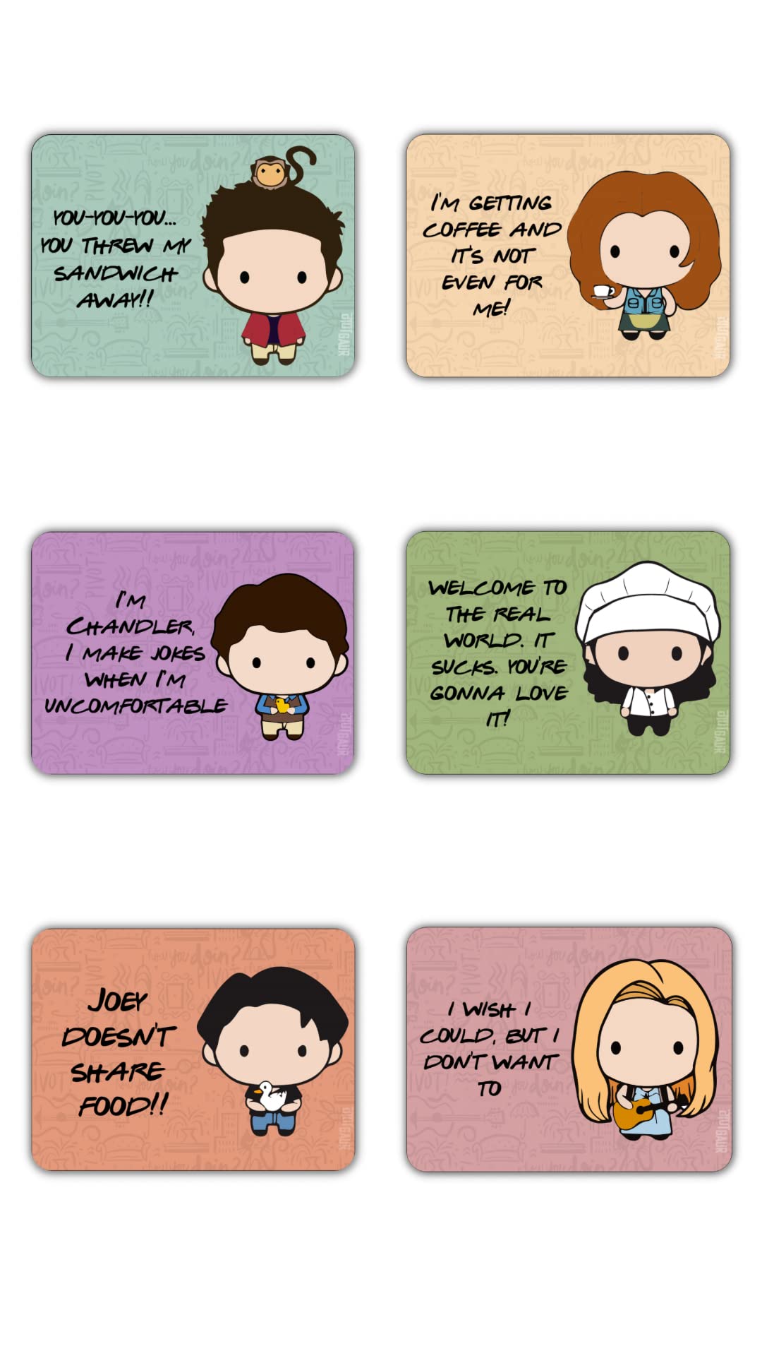Quirky है! Friends Tv Show Fridge Magnets - All 6 Characters- (Pack of 6) Friends Fridge Magnets