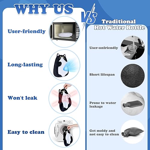 Miniatura 3 de SuzziPad Almohadillas térmicas para microondas para calambres, animales de peluche aptos para microondas, calambres de período, alivio del dolor