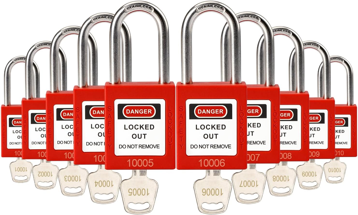 Master Lock 410KARED Lockout Tagout Safety Padlock with Key, Keyed ...
