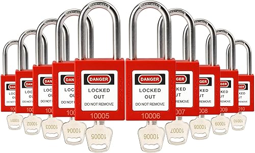 TAEGIQI 10RED Candado de seguridad con llave diferente con núcleo de latón