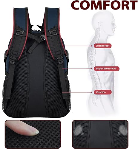 Miniatura 6 de Bolsa de fútbol grande mochila y bolsas de fútbol juvenil para baloncesto, bolsa de voleibol, zapatos de tacos separados y compartimento para