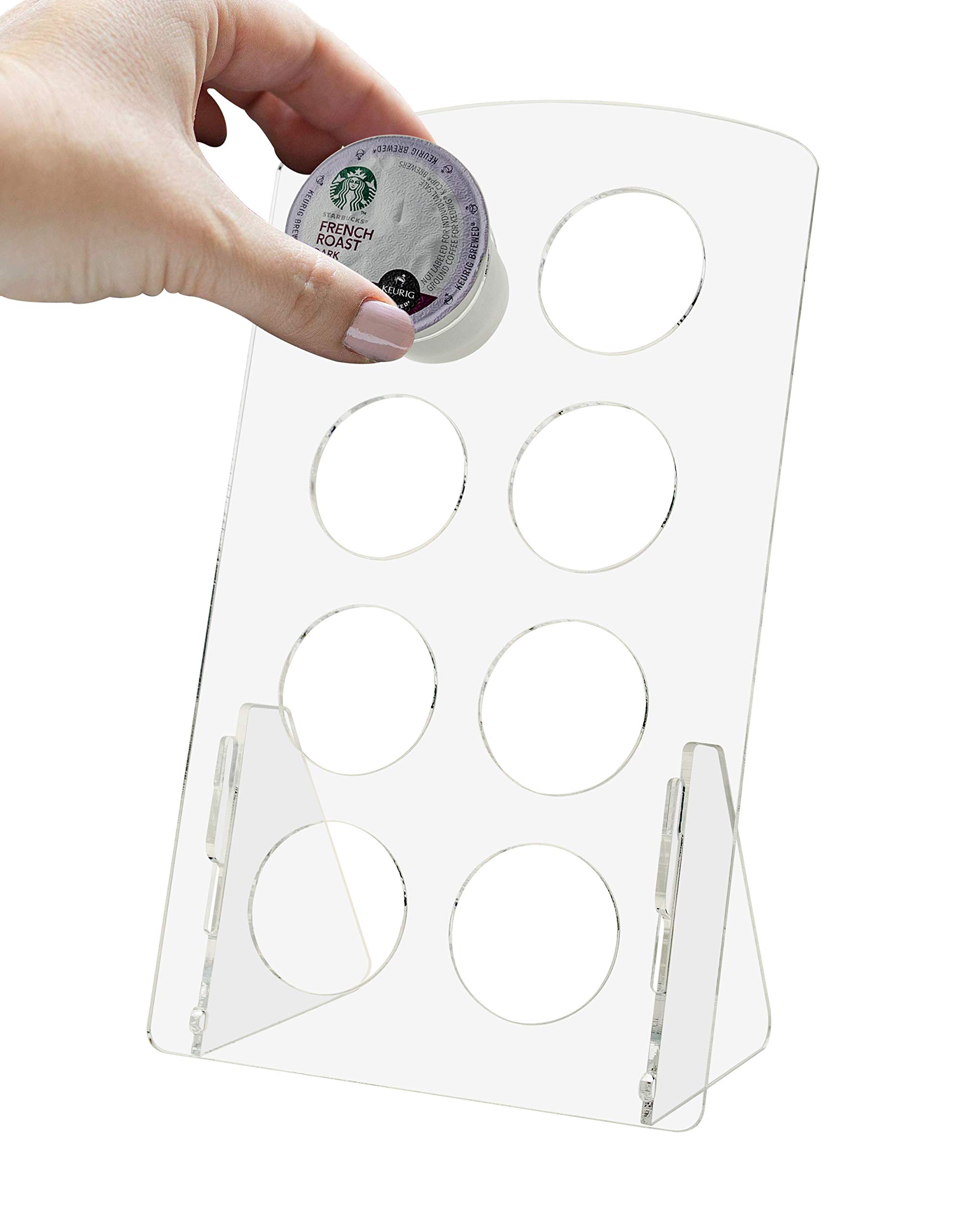 Marketing Holders Coffee Pod Holder 8 Pocket Clear Flat Display Hole Size 2.20